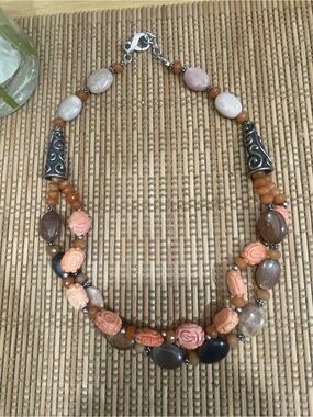 Barse Triple Strand Tigers Eye Gemstone Layered Necklace